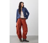 We The Free Reef Curved Twill Cargo Pants at Free People in Burnt Chilis, Size: Medium - female