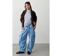 We The Free Reef Curved Twill Cargo Pants at Free People in Dusk Blue, Size: Medium - female