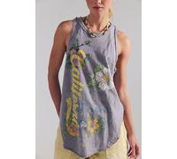 We The Free Rosie Graphic Tank Top at Free People in Grey Combo, Size: Medium - female