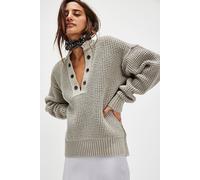 We The Free Say Oui Henley Pullover at Free People in French Grey, Size: Small - female