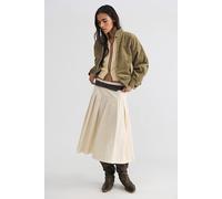 We The Free Skipper Pleated Chino Midi Skirt at Free People in Moon Beam, Size: US 0 - female