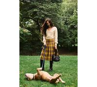 We The Free Skipper Pleated Plaid Midi Skirt at Free People in Mustard Combo, Size: US 4 - female
