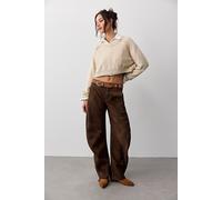 We The Free Spotlight Vegan Suede Trousers at Free People in Chocolate Brown, Size: US 2 - female