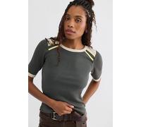 We The Free Stargazer Colorblock Three-Quarter Sleeve Tee at Free People in Forest Marimba Combo, Size: Small - female