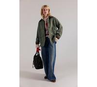 We The Free Sweet Talk Flannel-Lined Barn Coat Jacket at Free People in Keep Sake Clover, Size: Medium - female