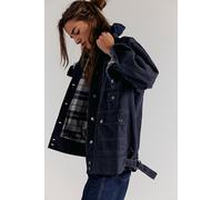 We The Free Sweet Talk Flannel-Lined Barn Coat Jacket at Free People in Washed Black, Size: XS - female