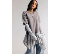 We The Free Tattered Love Tee at Free People in Charcoal Combo, Size: Small - female