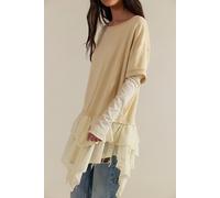 We The Free Tattered Love Tee at Free People in Summer Sand Combo, Size: Medium - female