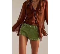 We The Free The Cool Kid Suede Micro Shorts at Free People in Going Green, Size: US 4 - female