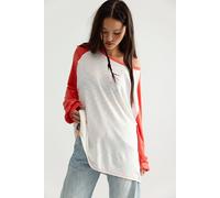 We The Free Tinsley First Base Long-Sleeve Tee at Free People in Red Combo, Size: Large - female