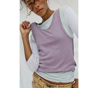 We The Free Tinsley Twofer Short-Sleeve Top at Free People in Cool Violet/Whirlpool Combo, Size: Large - female