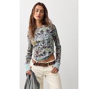We The Free Toileidays Long Sleeve Thermal at Free People in Sea Mist Combo, Size: Medium - female