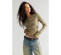 We The Free Toileidays Long Sleeve Thermal at Free People in Winter Moss Combo, Size: XS - female