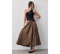 We The Free Trailblazer Cargo Midi Skirt at Free People in Chocolate, Size: Small - female