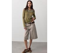 We The Free Two's A Charm Stripe Long Sleeve Top at Free People in Army Combo, Size: Small - female