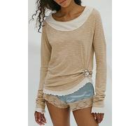 We The Free Two's A Charm Stripe Long Sleeve Top at Free People in Butter Yellow Combo, Size: Large - female