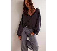 We The Free Venice V-Neck Sweatshirt at Free People in Black, Size: XL - female