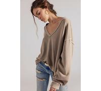 We The Free Venice V-Neck Sweatshirt at Free People in Fossil Island, Size: XL - female