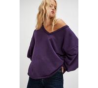 We The Free Venice V-Neck Sweatshirt at Free People in Sour Grapes, Size: Large - female