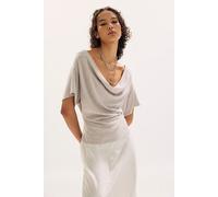 We The Free Waterfall Cowl-Neck Top at Free People in Chateau Grey, Size: XL - female