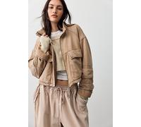 We The Free Wes Washed Jacket at Free People in Champagne Diamond, Size: Medium - female