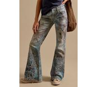 We The Free West Coast Illusions & Cutwork Jeans at Free People in Watercolor Blooms Combo, Size: 28 - female