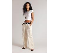 We The Free Yours Truly Low-Rise Cargo Chino Pants at Free People in Whisper White, Size: US 12 - female