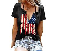 We The People 1776 T Shirt American Flag Patriotic Tee Tops for Women 4th of July Short Sleeve Casual Graphic Tshirt, Black12, S