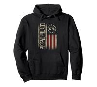 We The People 1776 Vertical Patriotic Flag Design Pullover Hoodie