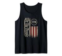 We The People 1776 Vertical Patriotic Flag Design Tank Top