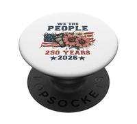 We The People 250 Years 2026 Patriotic Floral USA Flag PopSockets Adhesive PopGrip