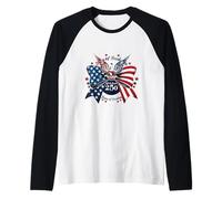 We the People 250 Years of Freedom Patriotic Eagle Design Raglan Baseball Tee
