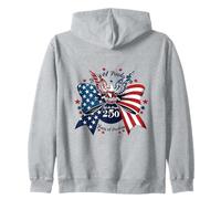 We the People 250 Years of Freedom Patriotic Eagle Design Zip Hoodie