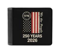 We The People 250 Years U.S.A Flag Wallet Leather Wallets Passport Purse | Slim,Bifold,Gift,Large capacity,travel,Pocket ,Purse for Men Women