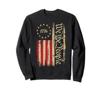 We the People American Flag Design Vintage USA Statement Sweatshirt