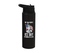 We The People Ice Out No Human is Illegal Patriotic American Stainless Steel Insulated Water Bottle
