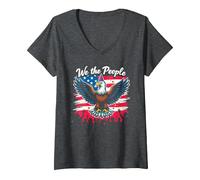 We The People Know How to Party V-Neck T-Shirt, Women, Dark Heather Grey, XXL