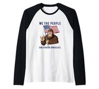 We The People - Leave Us Alone Libertarian Bigfoot Design Raglan Baseball Tee