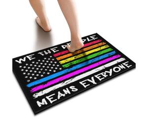 We The People Means Everyone Welcome Mat/Hall Way Indoor Non Slip | Nonslip Bath Runners Interior Door Mats For Home Entrance - Plastic Patio Light Bath Welcome Indoor Non Slip, Under Sink Mat
