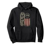 We The People Patriotic American Flag Vintage 1776 Freedom Pullover Hoodie