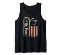 We The People Patriotic American Flag Vintage 1776 Freedom Tank Top