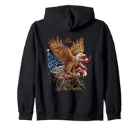 We the People Patriotic Eagle Vintage Flag Celebration Zip Hoodie