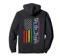 We The People - Patriotic Gay Lesbian Pride Flag (ON BACK) Pullover Hoodie