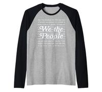 We the People Preamble U.S Constitution Patriotic 4th July Raglan Baseball Tee