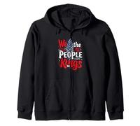 We The People Serve No Kings Patriotic Typography Zip Hoodie