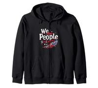 We The People SERVE NO KINGS Typographic Zip Hoodie