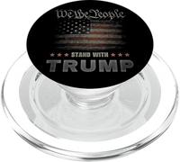 We The People Stand with 47th President USA Flag Distressed PopSockets PopGrip for MagSafe