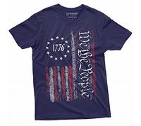 We The People Tee Shirt 1776 Independence Day 4th of July USA Graphic Flag Print T-Shirt, Navy Blue, XL