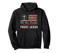 We The People Trust Jesus - USA Flag Christian Patriotic Pullover Hoodie