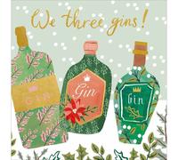 We Three Gins! Gin Bottles Foiled Christmas Greeting Card Art Xmas Cards 472947